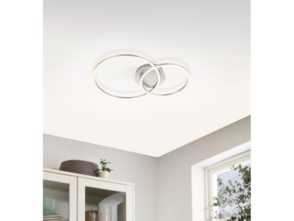 Lampadario con 2 Cerchi Led e Dimmer RGB Palmaves 3 Eglo 5