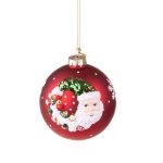 Palline con Babbo Natale e Fiocco di Neve Rosse 8