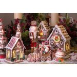 Casa Natalizia di Biscotto Dolce Illuminata con Led 18 cm 6