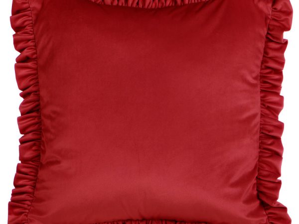 Cuscino in Velluto Rosso con Gala Shabby Chic Blanc Mariclò