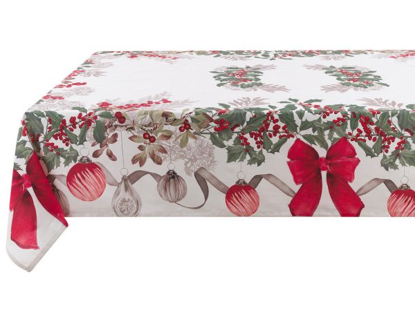 Tovaglia Shabby Chic in Cotone Sinfonia Natalizia Blanc Mariclò