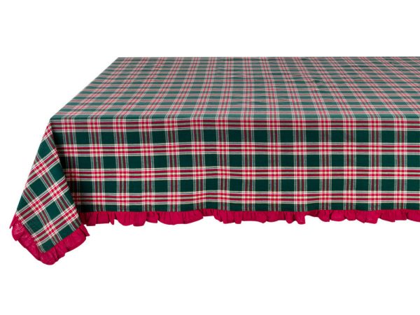 Tovaglia Natalizia Scozzese con Galetta 8 Posti Blanc Mariclò