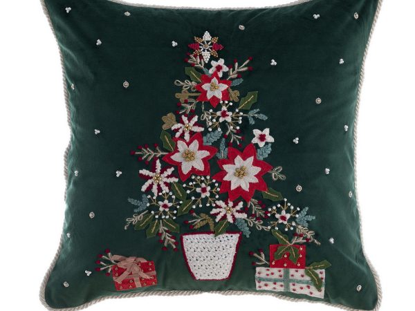 Cuscino Natalizio Verde in Velluto Shabby Chic Blanc Mariclò