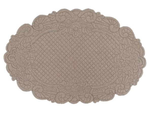 Tovaglietta Americana Ovale Trapuntata Shabby Chic Blanc Mariclò
