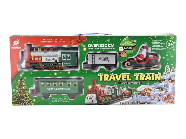 Trenino Natalizio Elettrico a Batteria con Luci e Suoni 330 cm