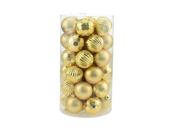 Set Palline di Natale Oro in Box da 41 Pz 6 cm