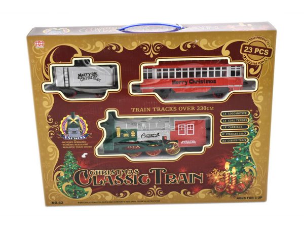 Treno Natalizio Elettrico a Batteria con Luci e Suoni 330 cm