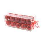 Box Palline di Natale Rosso Lucido Perlato Box 16 Sfere 8 cm 5