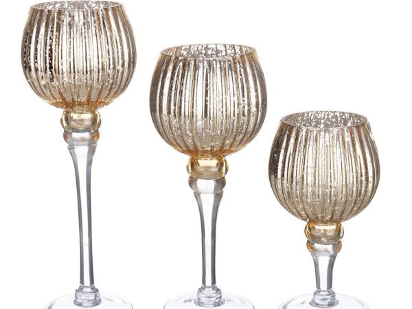 Portacandela di Natale con Calice Oro Sheila Elegante