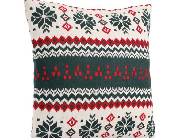 Cuscino Natalizio Verde e Bianco Sibylla 45×45 cm