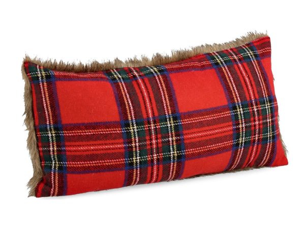 Cuscino Natalizio Tartan Scozzese Rosso Scots per Addobbi 3