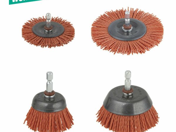 Wolfcraft Spazzola a Disco Tazza in Nylon Abrasiva Trapano Ruggine Sverniciare