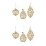 Palline di Natale in Vetro Verde e Perline Beloved 7