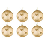 Palline di Natale in Vetro Marrone con Casette Village 8