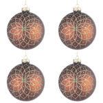 Palline di Natale in Vetro Marrone e Oro Florid 6