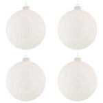 Palline di Natale in Vetro Bianche effetto Neve Freeze 8
