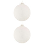 Palline di Natale in Vetro Bianche effetto Neve Freeze 7