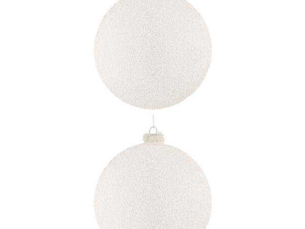 Palline di Natale in Vetro Bianche effetto Neve Freeze 3
