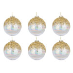 Palline di Natale in Vetro Marrone e Oro Florid 8