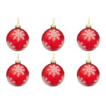 Palline di Natale in Vetro Bianco con Perline Voguish 8