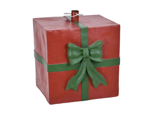 Base Albero di Natale Pacco Rosso con Fiocco