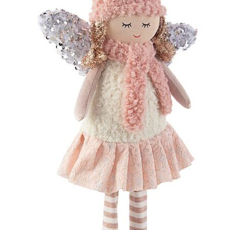 Pupazzo di Natale Angelo Bambina in Tessuto H 52 cm