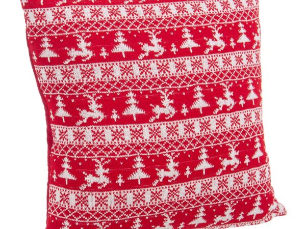 Cuscino Natalizio Rosso con Renne 45x 45  Bizzotto