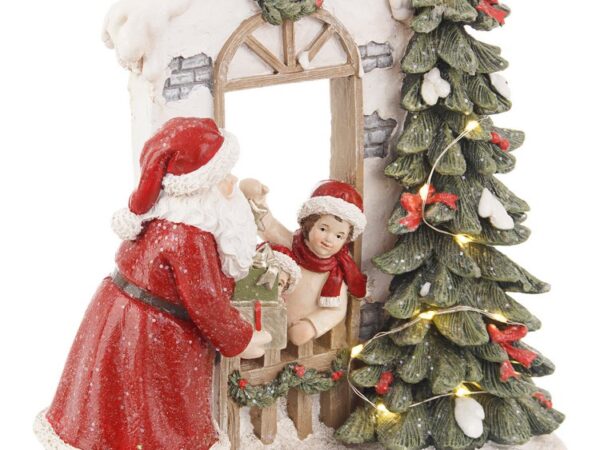 Decorazione Natalizia Luminosa Led Casetta Babbo Natale Bizzotto
