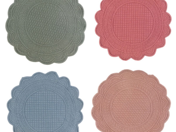 Tovaglietta Sottopiatto Trapuntata Shabby Chic Tonda Blanc Mariclò