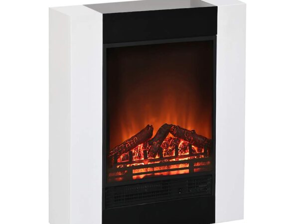 Stufa Elettrica Effetto Fiamma con Legna e Brace Moderna