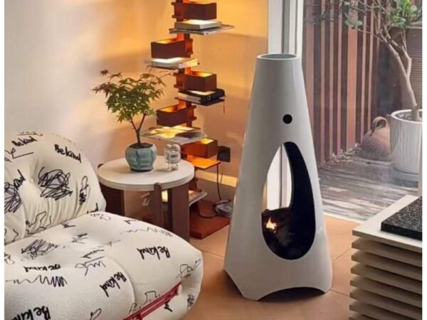 Stufa a Bioetanolo Fiammetta Round Statica Bianca 3