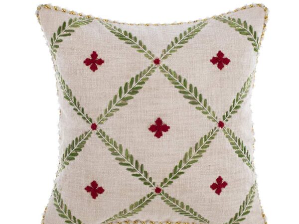 Cuscino Natalizio con Ricamo 30×45 Shabby Chic Blanc Mariclo