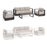 Tavolo da Giardino 8 Sedie Bianco effetto Legno Ulises Bizzotto 17