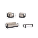 Set da Giardino Moses Divano 2 Poltrone Tavolino Bizzotto 16