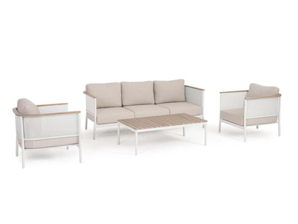 Set da Giardino Ulises Divano 2 Poltrone Tavolino Bizzotto