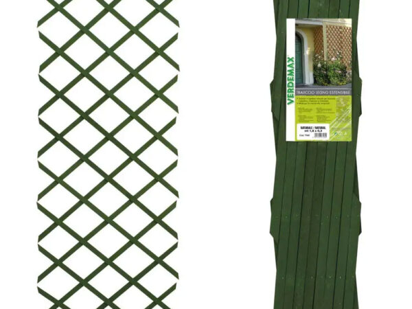 Traliccio Estensibile in Legno Verde per Piante Rampicanti Verdemax
